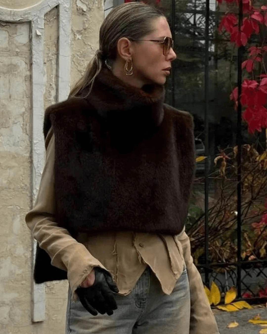 ZEYA - Carina Faux Fur Turtleneck Vest