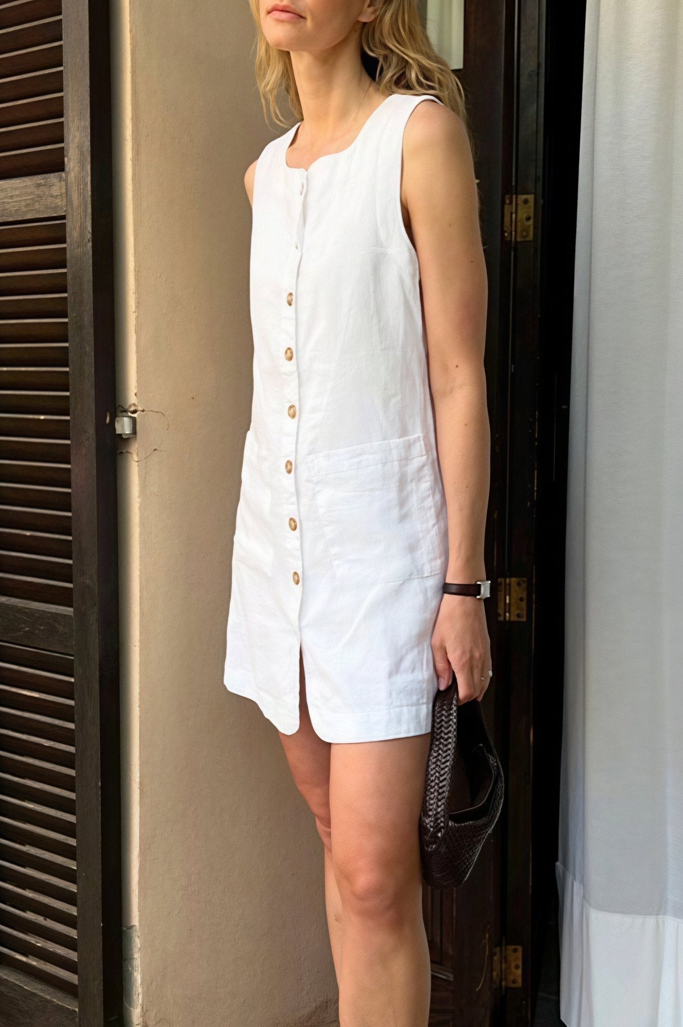 ZEYA - Carmen Linen Square Neck Mini Dress
