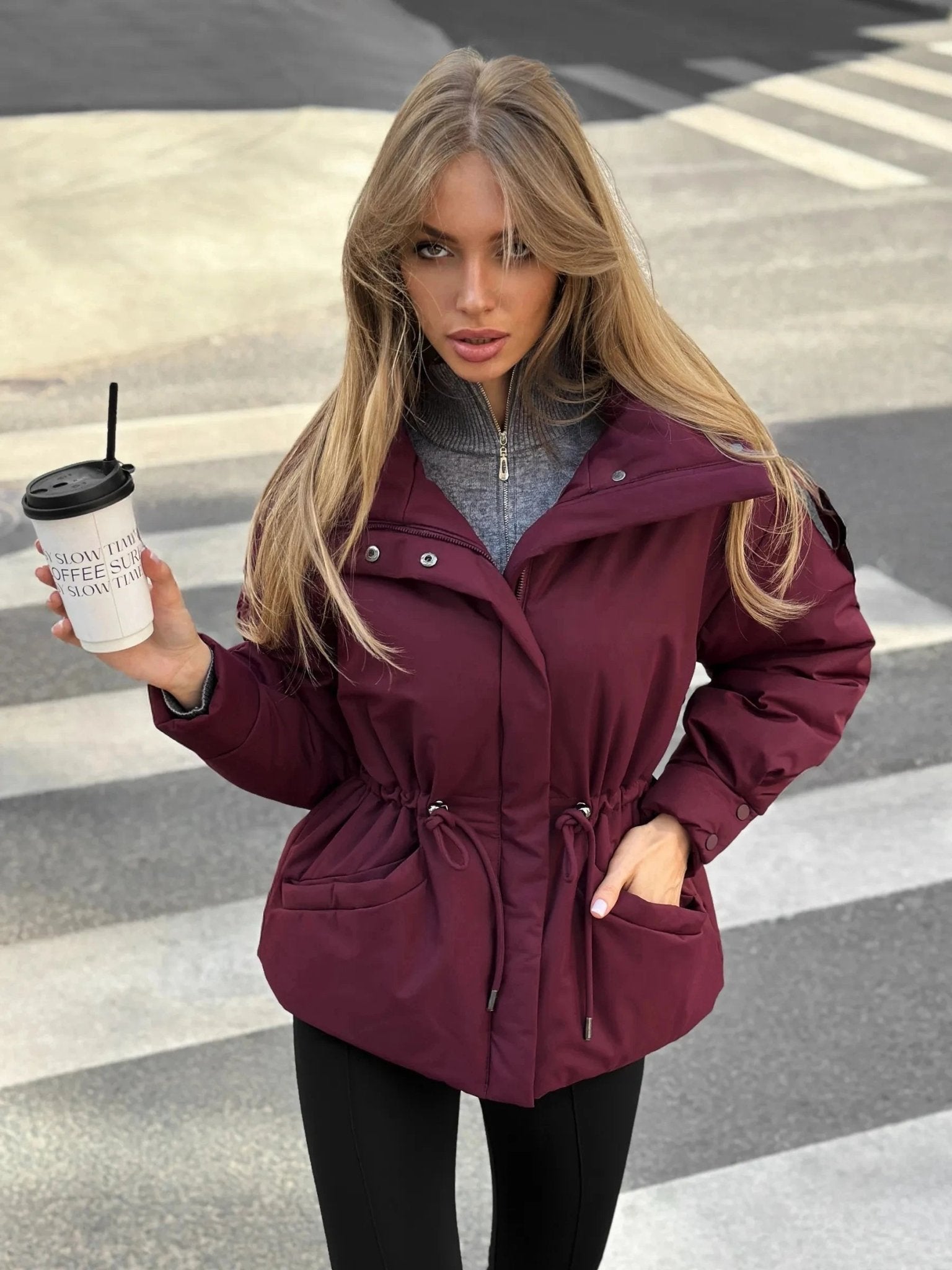 ZEYA - Carmen Oversized Drawstring Waist Puffer Jacket