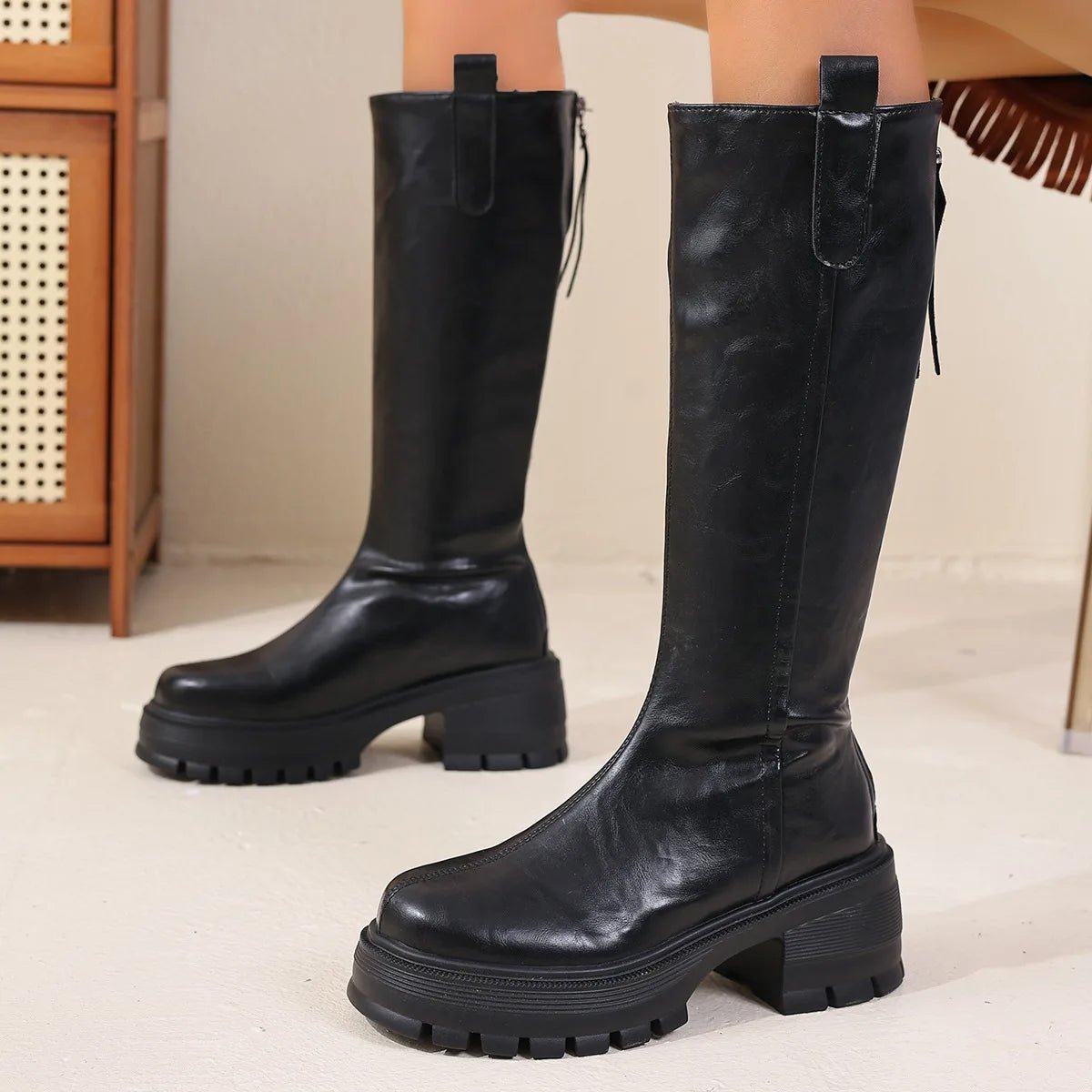 ZEYA - Charlee Knee High Leather Boots