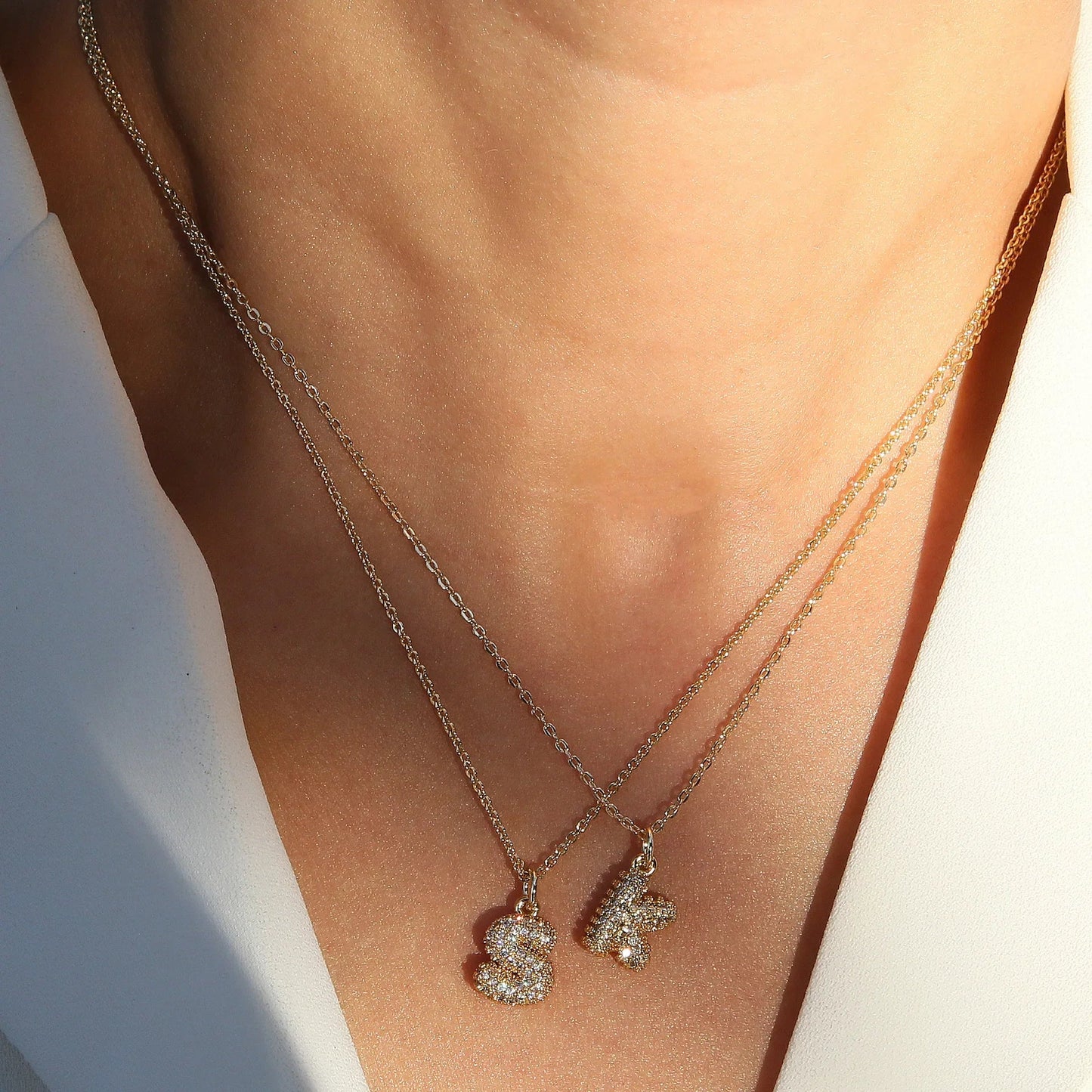 ZEYA - Claire Small Bubble Initial Necklace