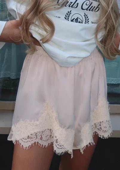 ZEYA - Danya Satin Silk Lace Shorts