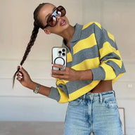 Aerin Striped Knit Polo Sweater