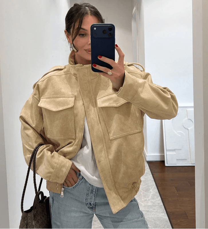 ZEYA - Elisse Suede Bomber Jacket