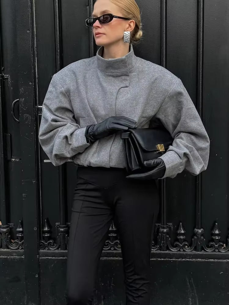 ZEYA - Ellyse Stand Collar Short Jacket