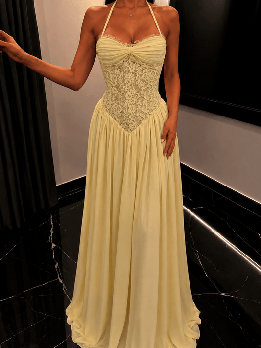ZEYA - Erica Halter Corset Maxi Dress