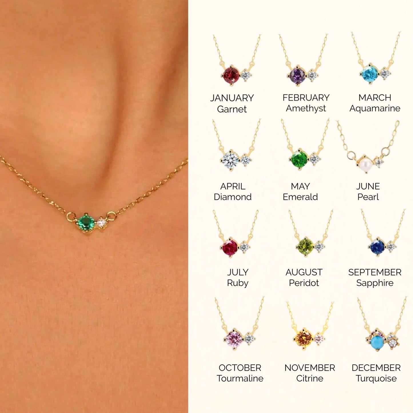 ZEYA - Hayley Birthstone Necklace
