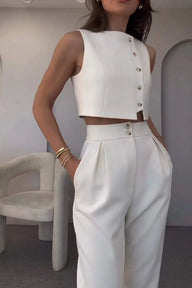 Hayley Cropped Top Two-Piece Set
