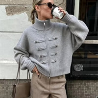 Helena Turtleneck Zip Knit Cardigan