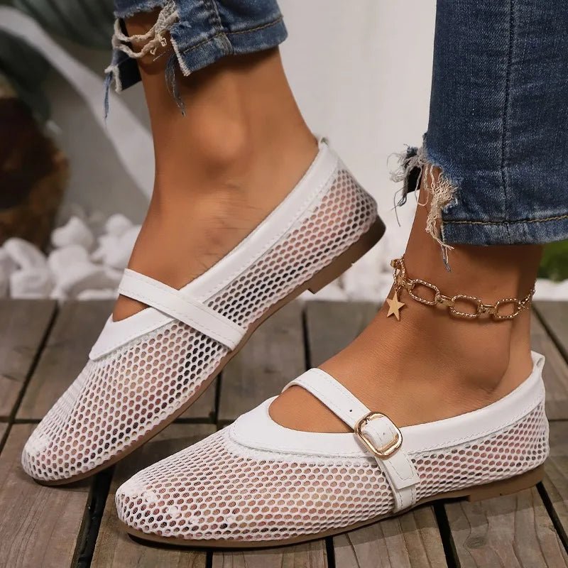 ZEYA - Indra Mesh Strap Ballet Flats
