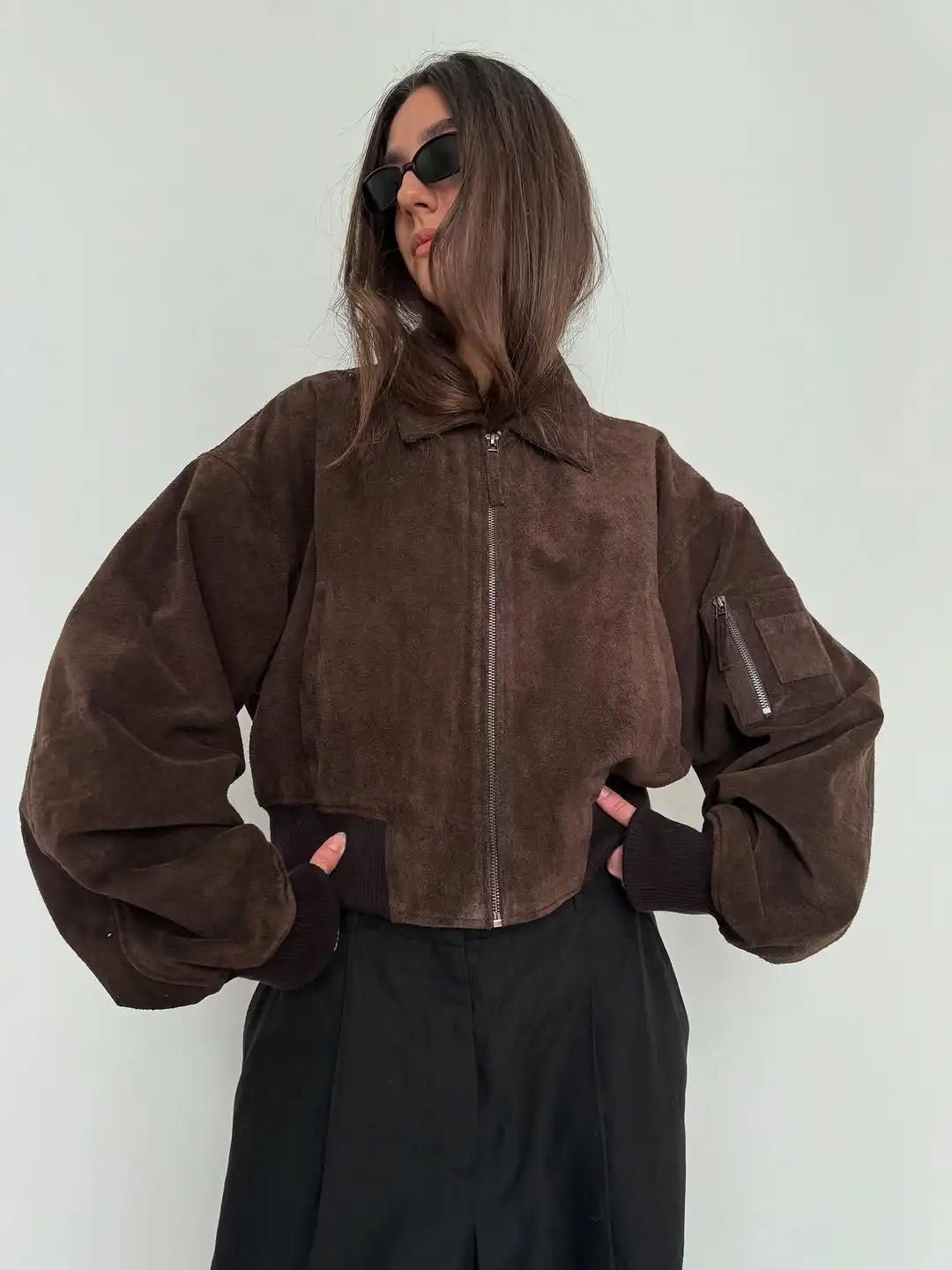 ZEYA - Iza Suede Bomber Jacket