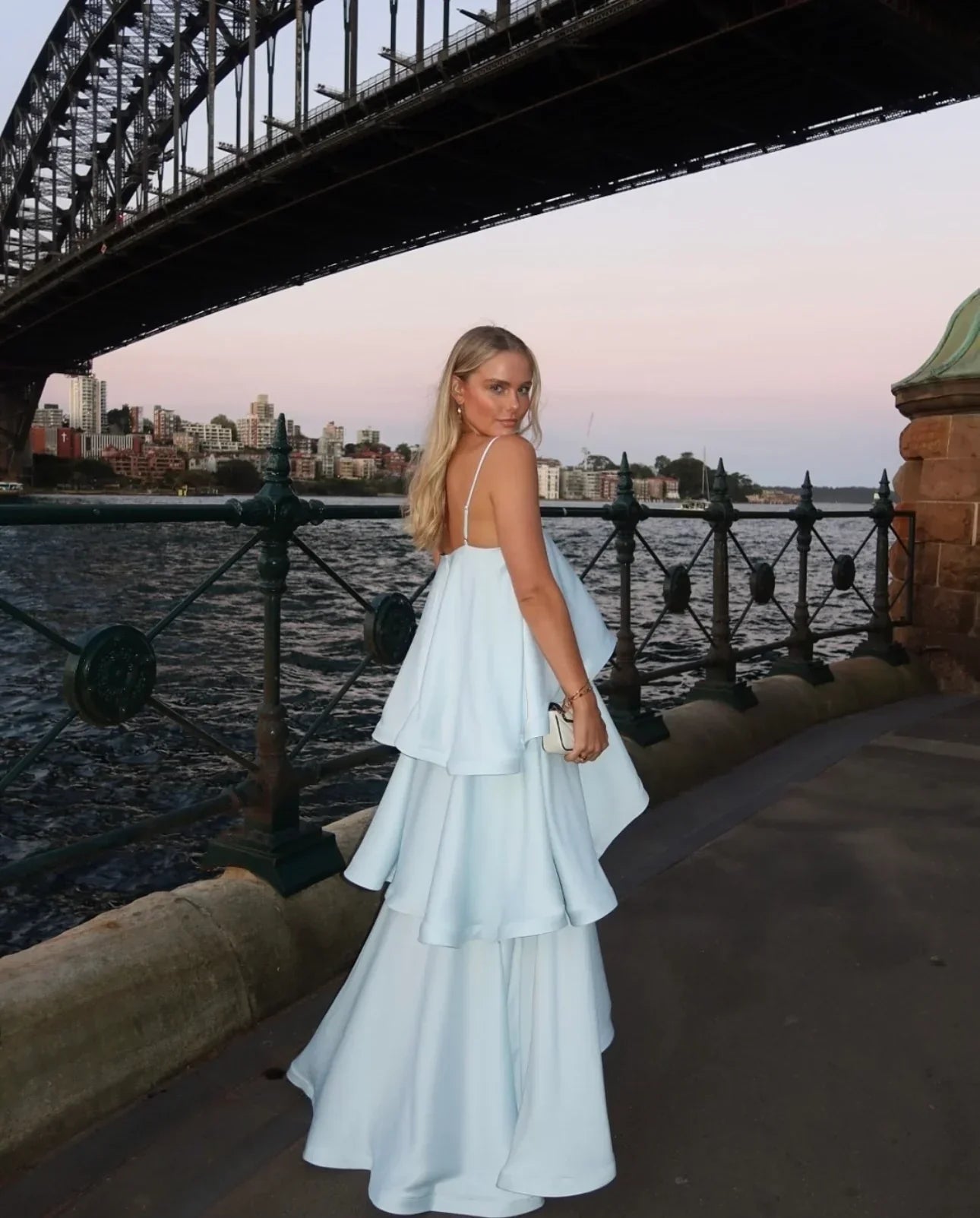 ZEYA - Jamila Tiered Ruffle Satin Maxi Dress