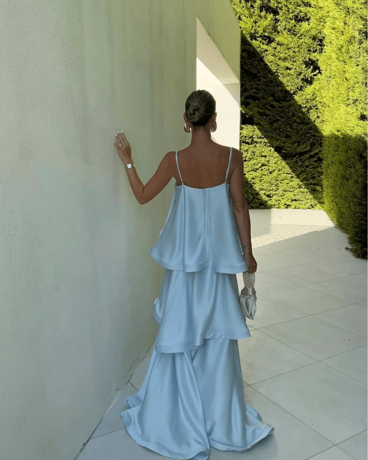 ZEYA - Jamila Tiered Ruffle Satin Maxi Dress