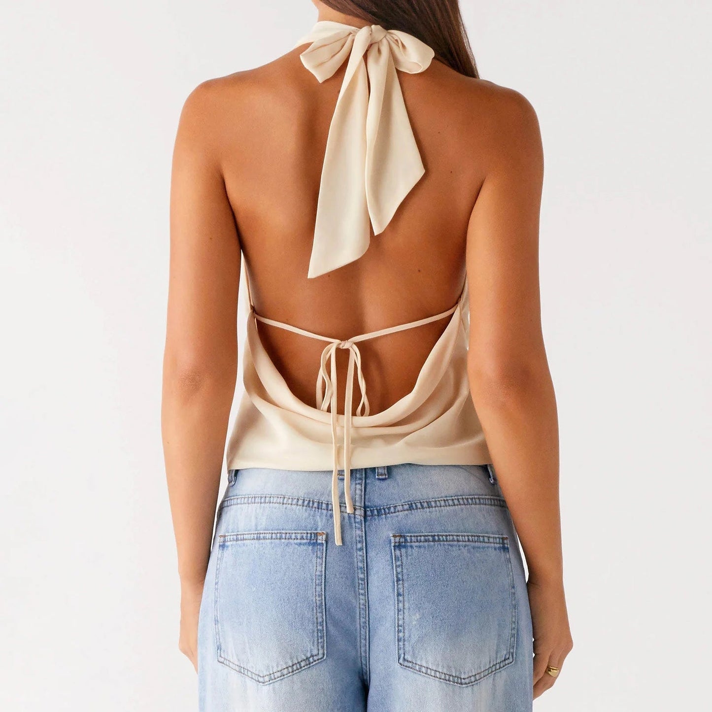 ZEYA - Jeriza Deep V-Neck Halter Tank Top