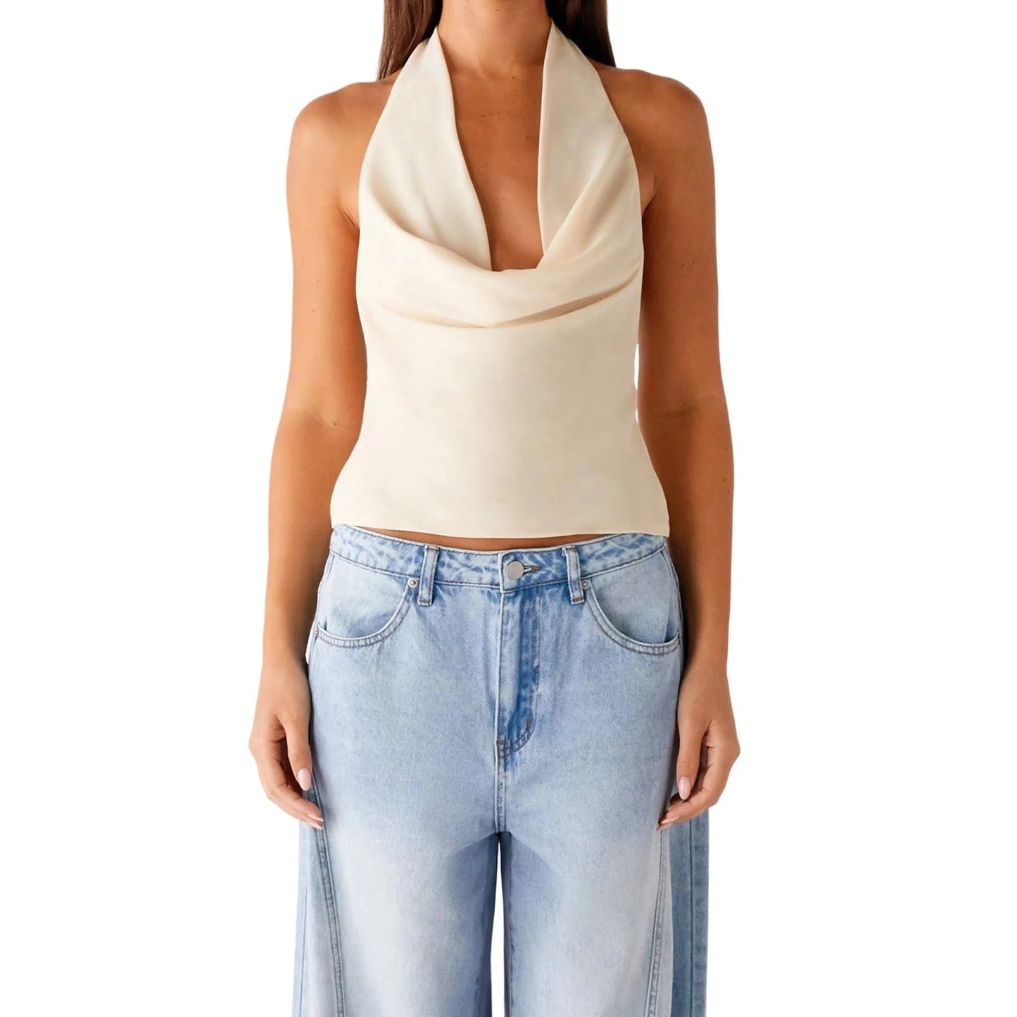 ZEYA - Jeriza Deep V-Neck Halter Tank Top