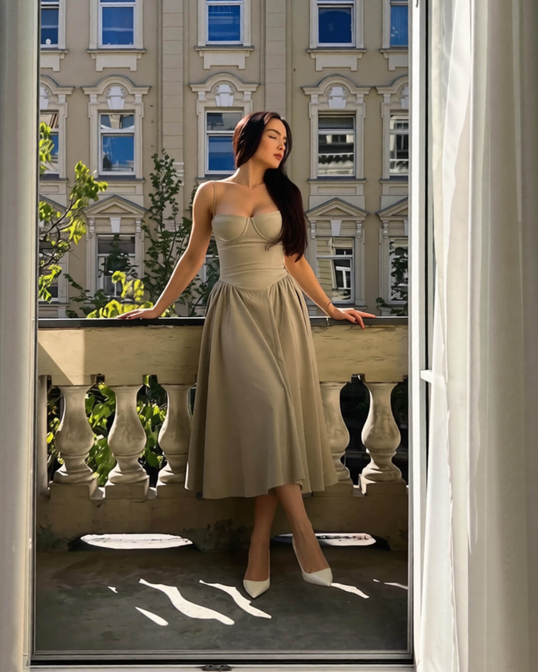 ZEYA - Jessica Sleeveless Strap Midi Dress