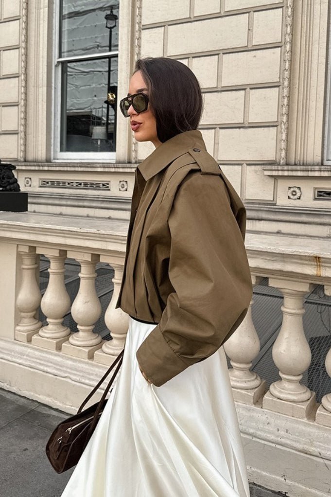 ZEYA - Julia Cropped Pleated Utility Jacket