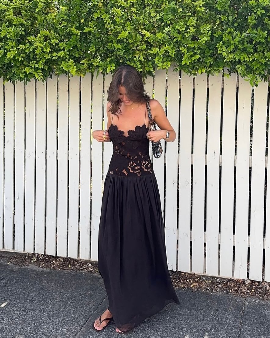 ZEYA - Kelli Lace Mesh Halter Evening Dress