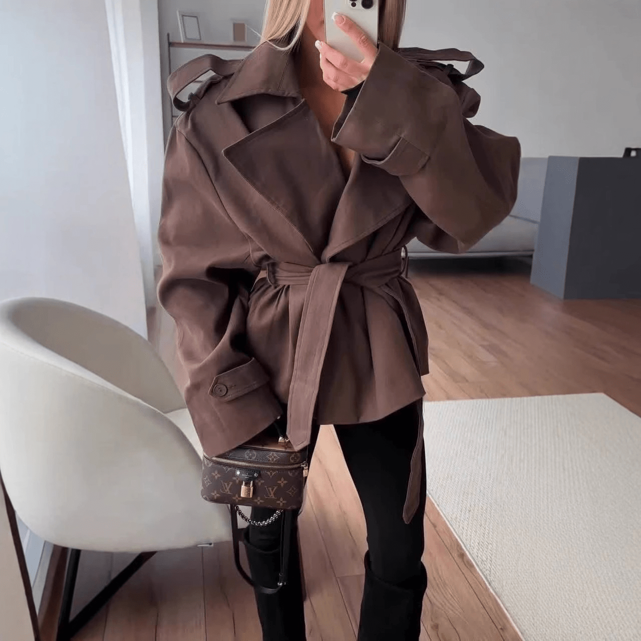 ZEYA - Kelly Belted Cropped Trench Coat