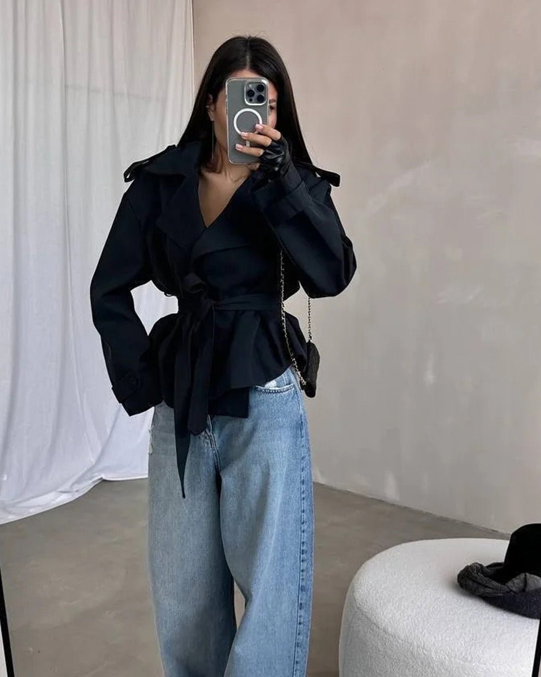 ZEYA - Kelly Belted Cropped Trench Coat