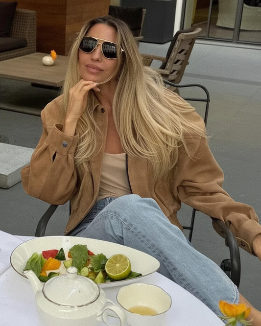 ZEYA - Kesha Suede Lapel Jacket