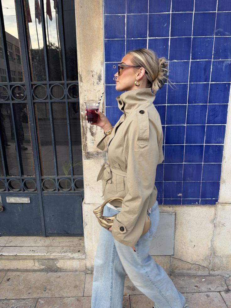 ZEYA - Kiarra Stand Collar Crop Trenchcoat