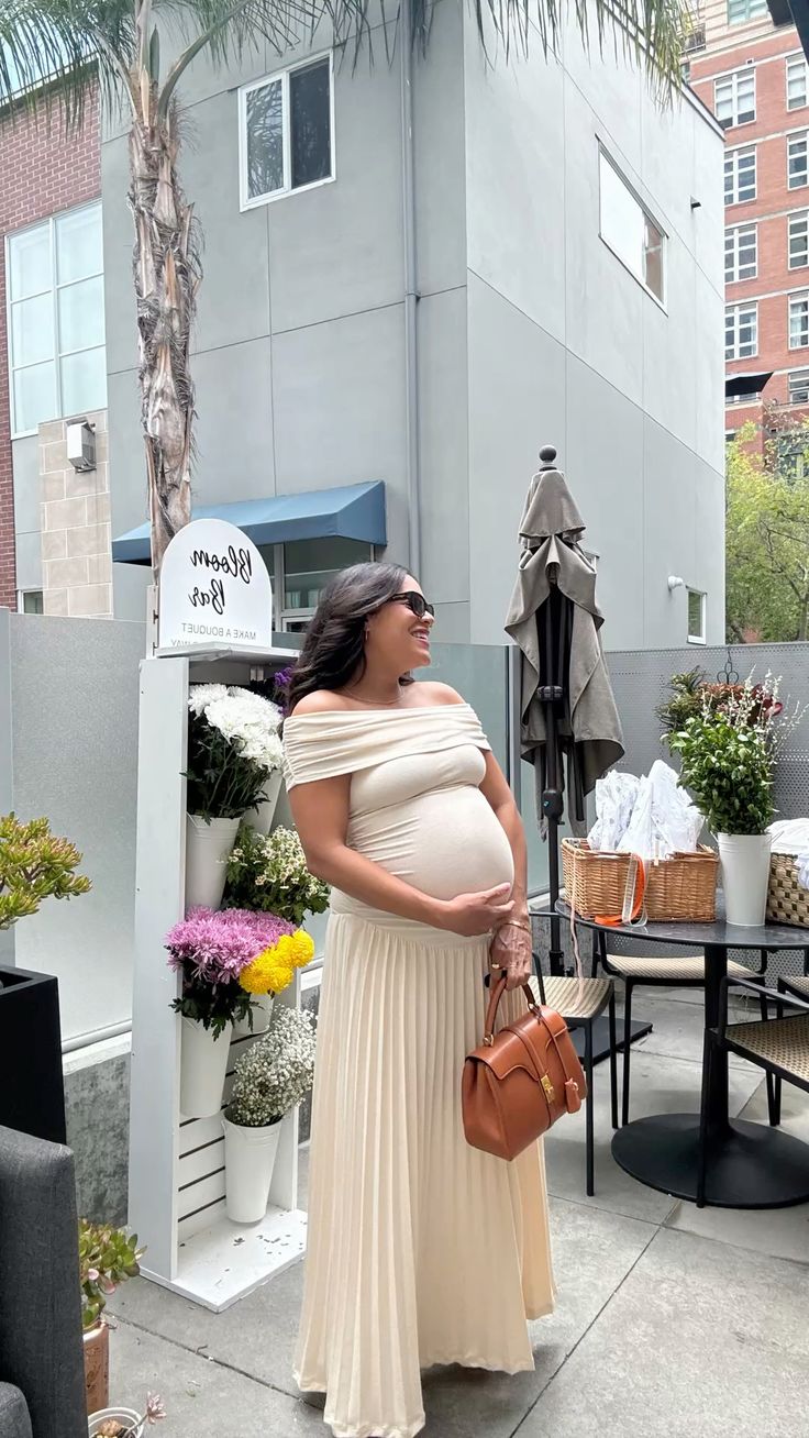 ZEYA - Leda Flowy Off - Shoulder Maternity Dress