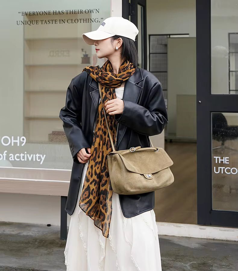 ZEYA - Lena Frosted Cowhide Retro Tote Bag