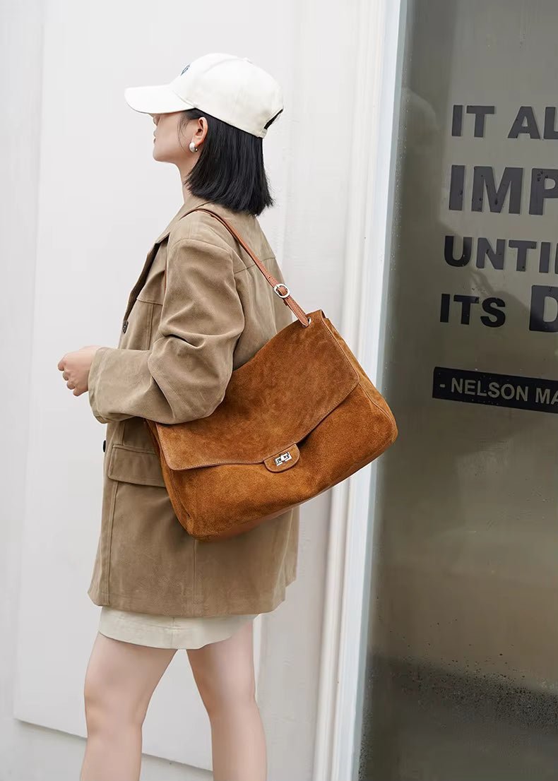 ZEYA - Lena Frosted Cowhide Retro Tote Bag