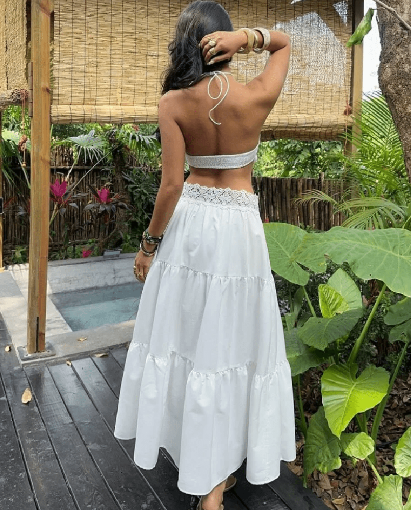 ZEYA - Lena Lace Halterneck Layered Skirt Set