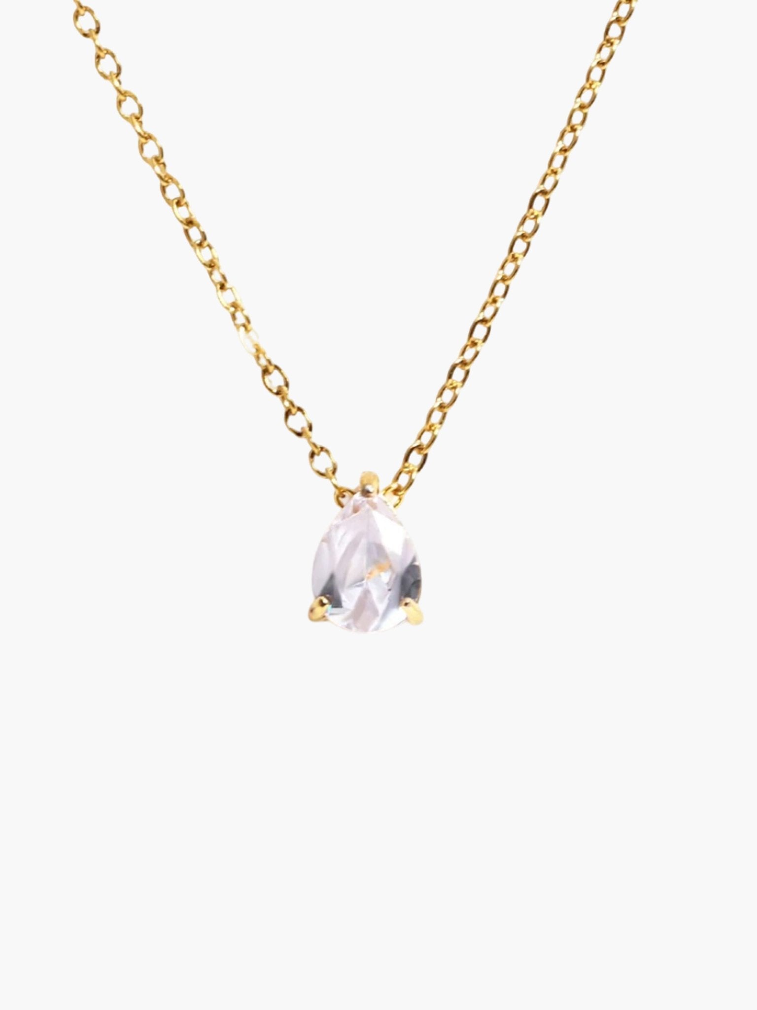 ZEYA - Lilith Necklace - Teardrop Pendant with Birthstone Zirconia Stones for Women