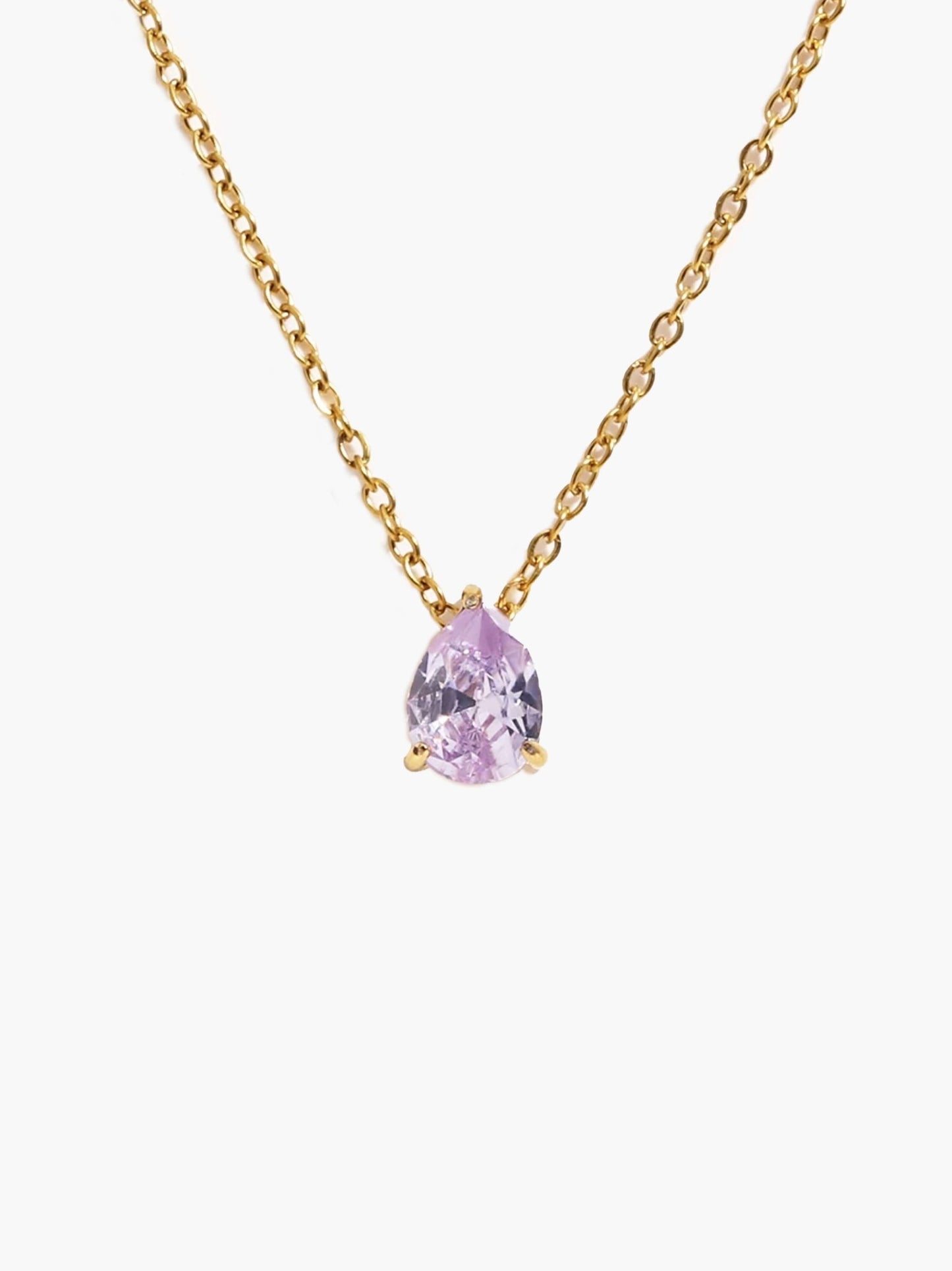 ZEYA - Lilith Necklace - Teardrop Pendant with Birthstone Zirconia Stones for Women