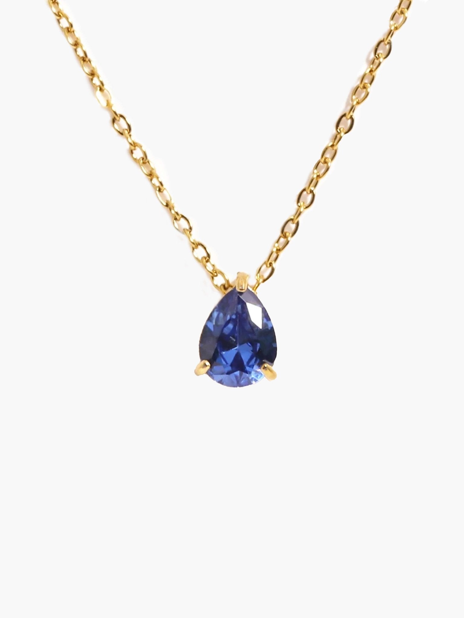 ZEYA - Lilith Necklace - Teardrop Pendant with Birthstone Zirconia Stones for Women