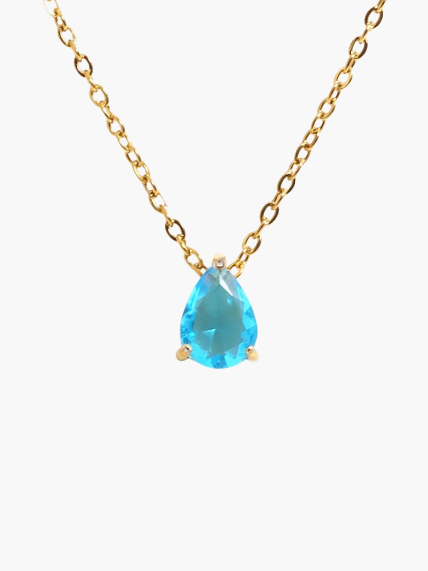 ZEYA - Lilith Necklace - Teardrop Pendant with Birthstone Zirconia Stones for Women