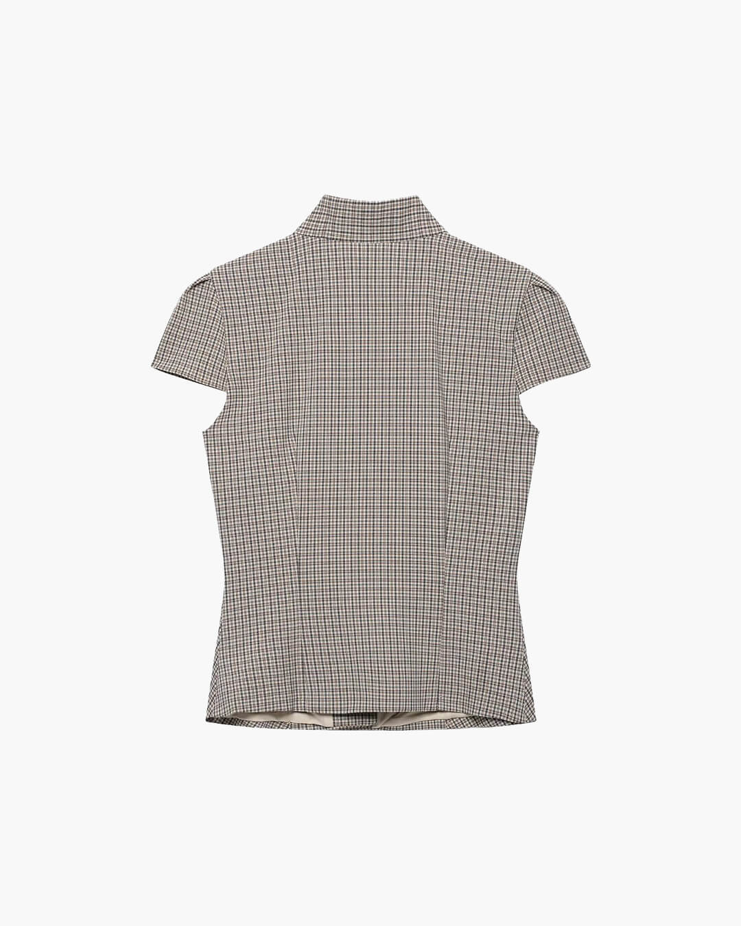ZEYA - Lola Plaid High Neck Fitted Blouse