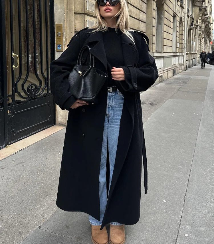 ZEYA - Long black Trench Coat