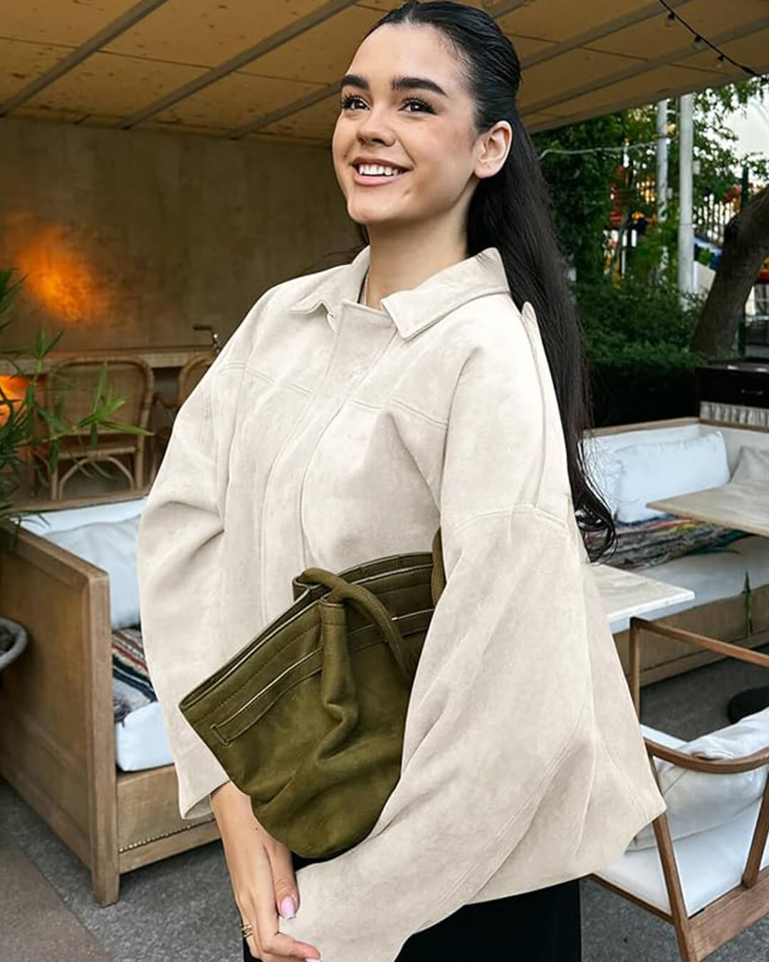 ZEYA - Lori Suede Bomber Jacket