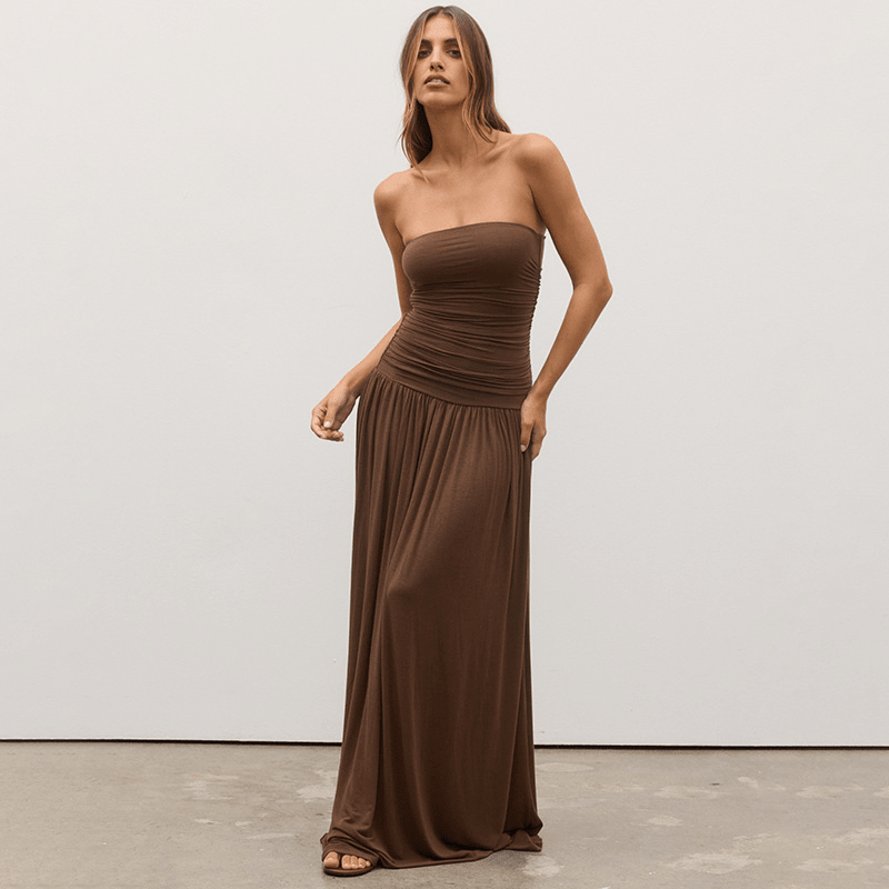 ZEYA - Lorna Strapless Ruched Maxi Dress