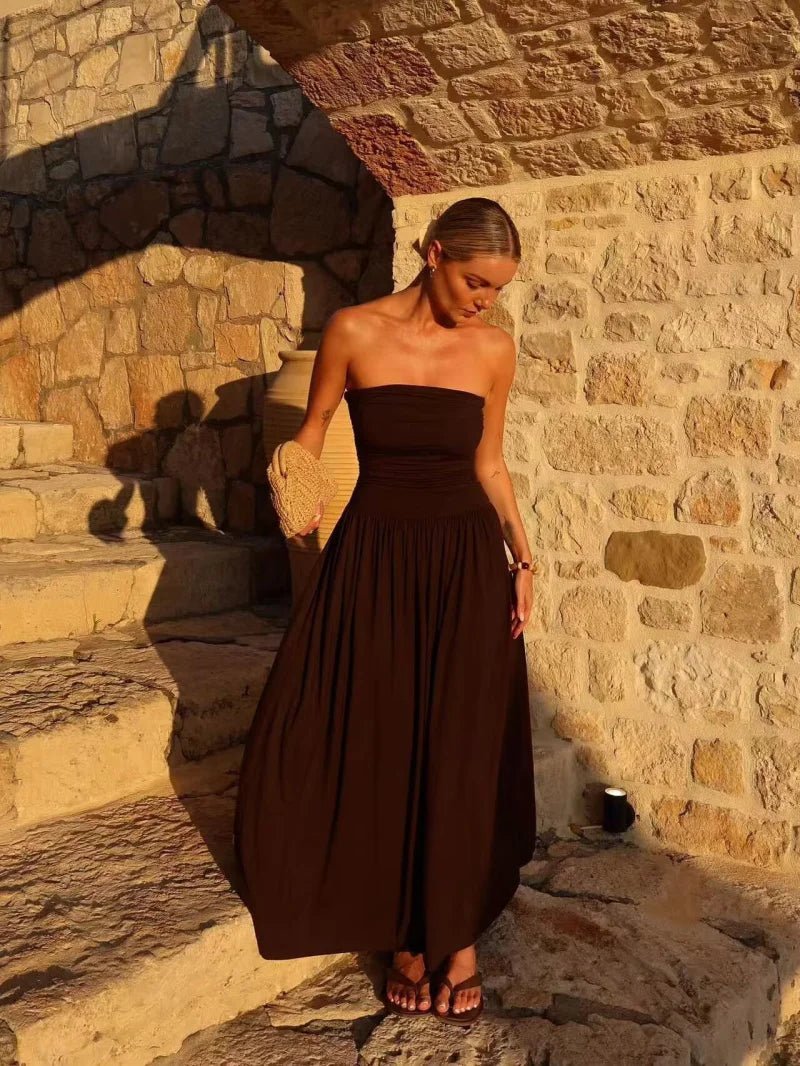 ZEYA - Lorna Strapless Ruched Maxi Dress