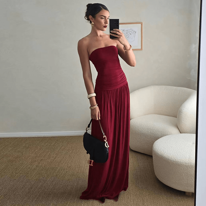 ZEYA - Lorna Strapless Ruched Maxi Dress