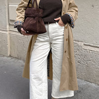 Lucy Check-Accent Trench Coat