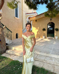 Maelle Backless Satin Maxi Dress
