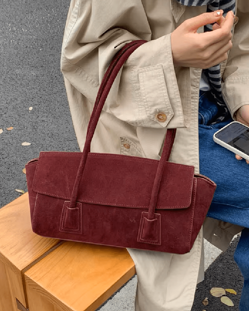 ZEYA - Melissa Vintage Faux Suede Shoulder Bag