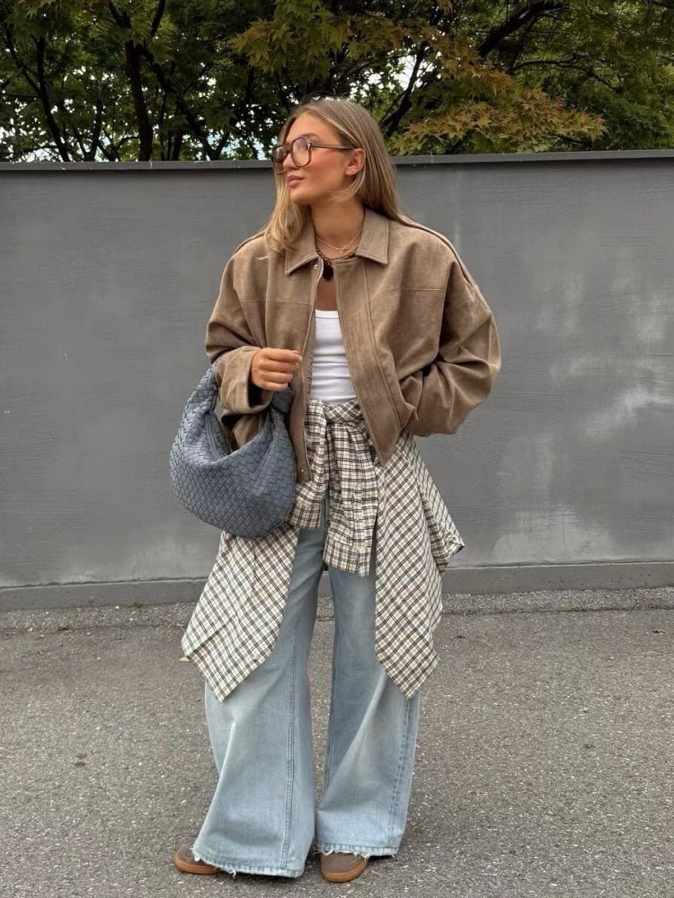 ZEYA - Mia Suede Oversized Zip Jacket