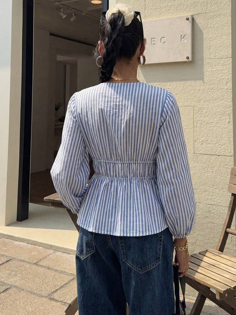ZEYA - Mireille Striped Tie - Front Blouse