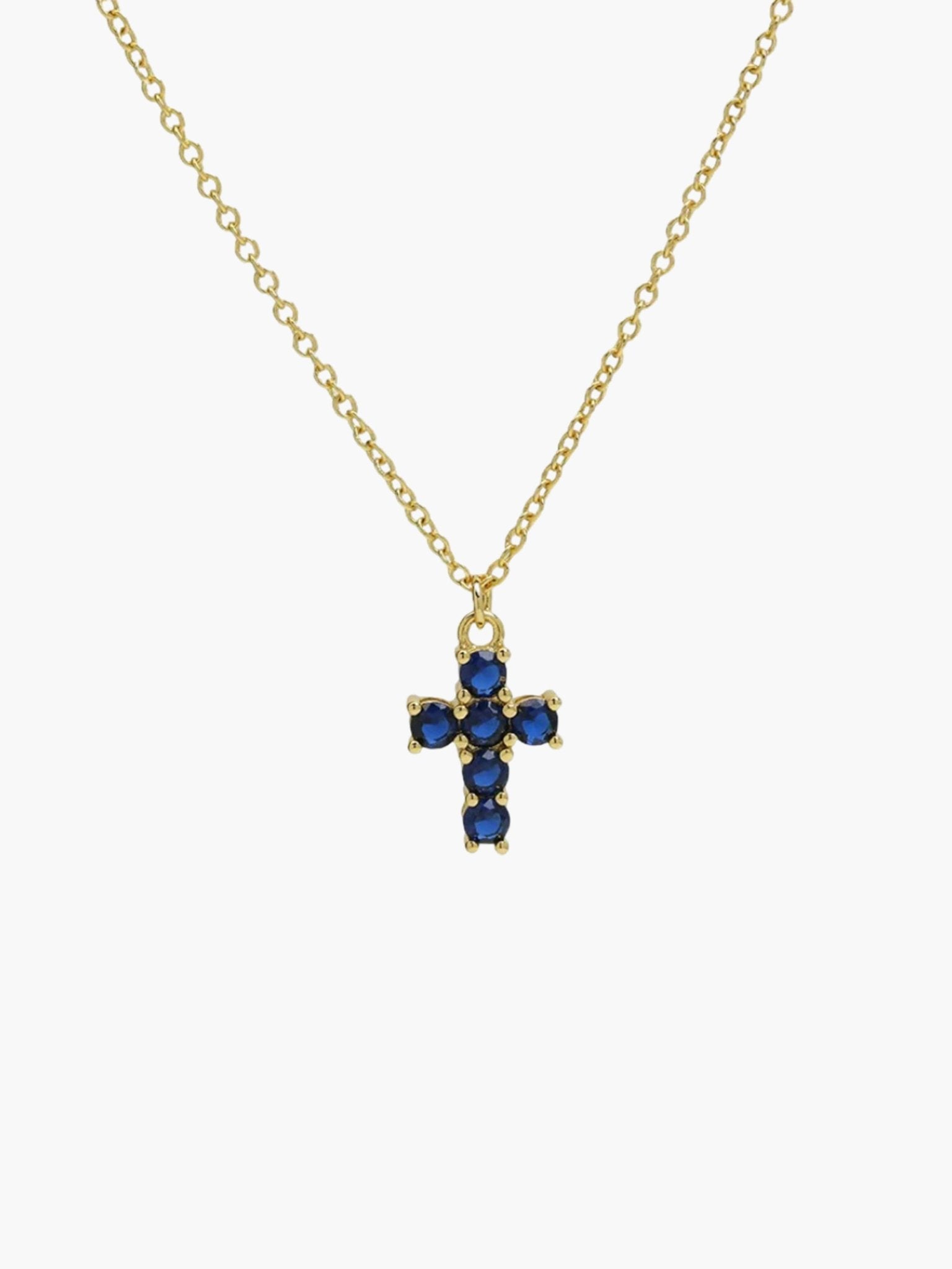 ZEYA - Miya Birthstone Necklace - Elegant Cross Pendant with Zircon for Women