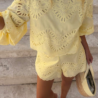Monica Eyelet Co-Ord Short Set