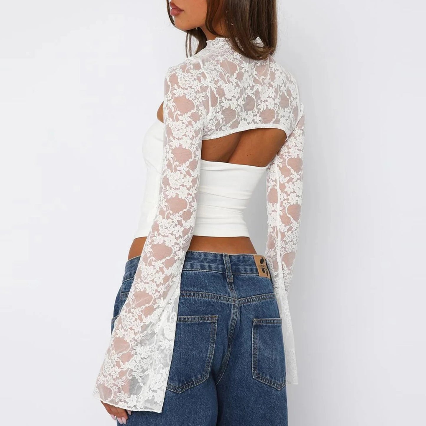 ZEYA - Myrna Lace Patchwork Long Sleeve Top
