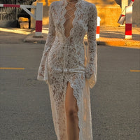 Naomi Lace Deep V Maxi Dress