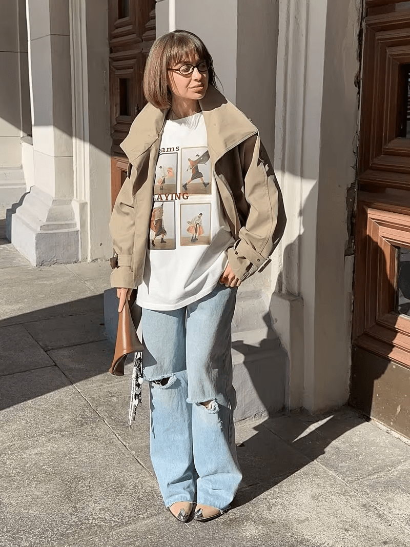 ZEYA - Natalie High Funnel Neck Cropped Trench Jacket